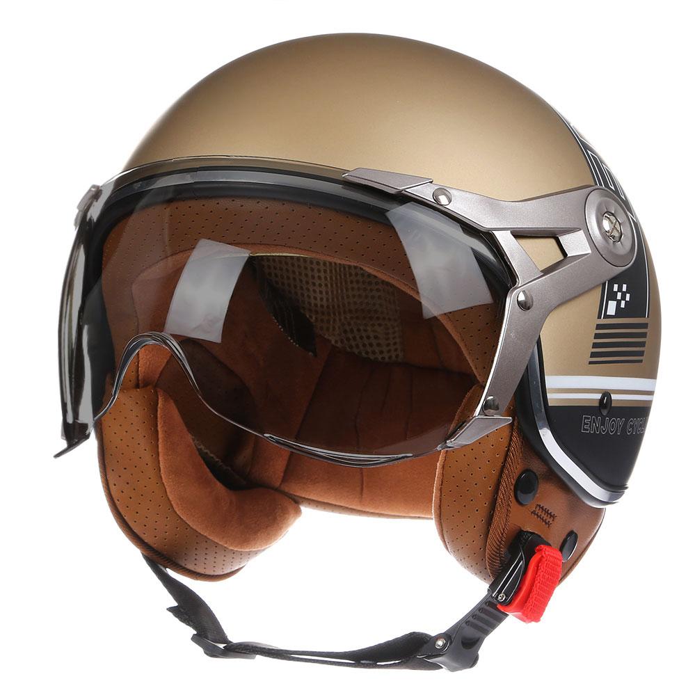 New Open Face 3/4 Motorcycle Helmet Retro Motorbike Helmets Vintage Chopper Capacete De Moto Bike Scooter With For Men Women DOT
