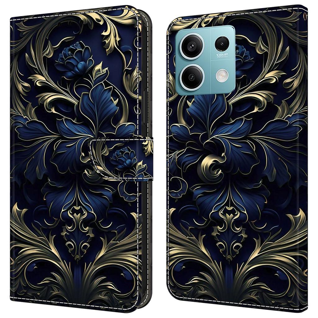 For Xiaomi Redmi Note 13 5G Case Pattern Design PU Leather Shockproof Flip Cover