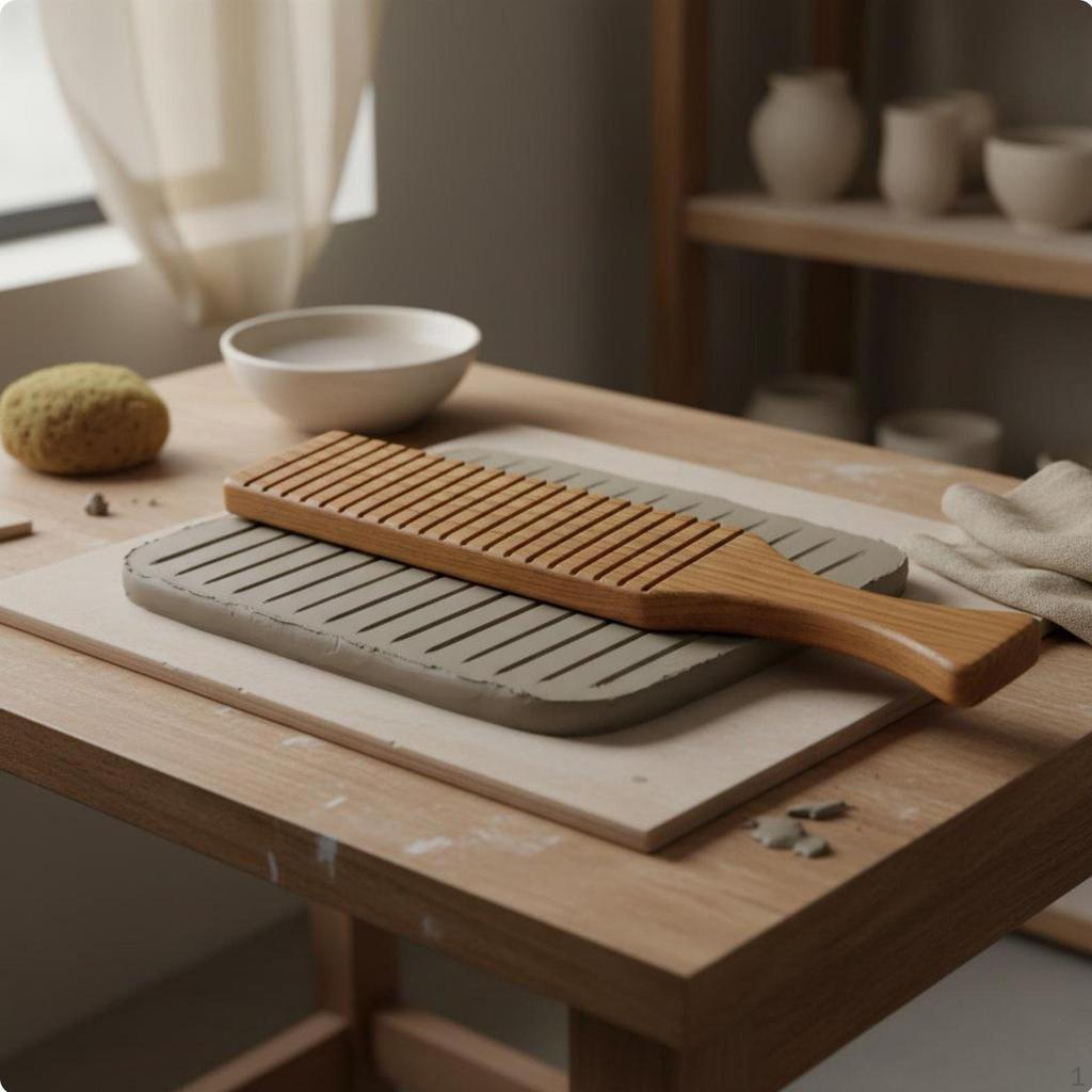 Solid Wood Pottery Mallet Wooden Clay Paddle Smooth Finish Shaping for Potters,