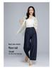 Xin Ge Lyocell Tencel High-Waist Cropped Wide-Leg Jeans for Women - Summer Thin Slimming Petite Fit