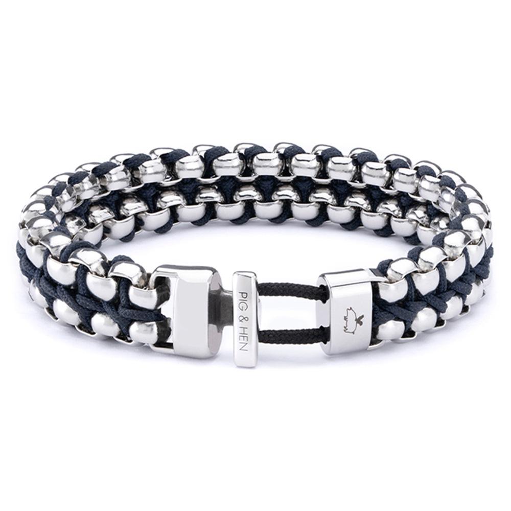 Pig&Hen Catena Venetian Double Bracelet - Navy X Silver
