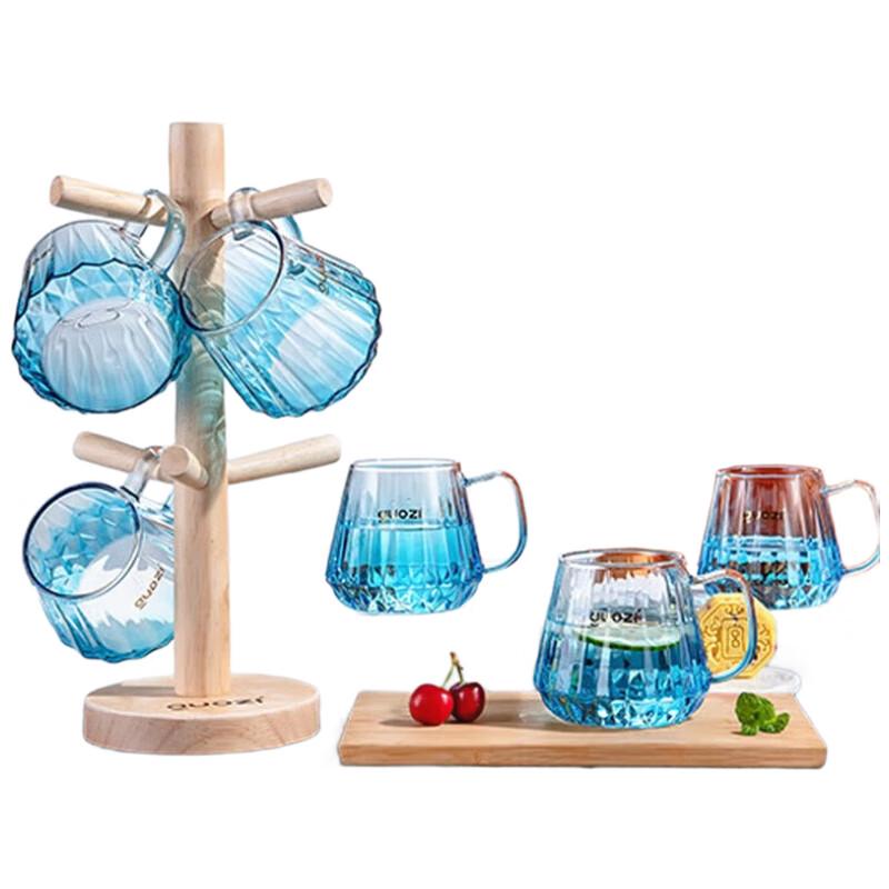 

Guozhi 350ml Gradient Blue Glass Tumbler Set