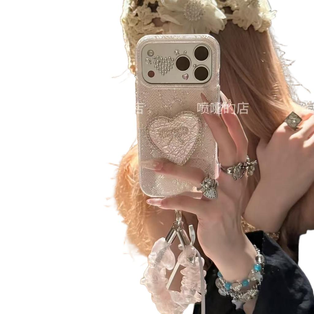 Jingxue naked pink snake pattern broken diamond miu bow is suitable for Apple 11promax mobile phone case iphone11/11.
