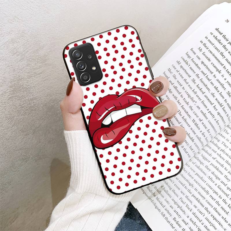 RUICHI Tongue Sticking Out Phone Case For Samsung Galaxy A02 A12 A21 A22 A32 A41 A42 A51 A71 A72 Shell