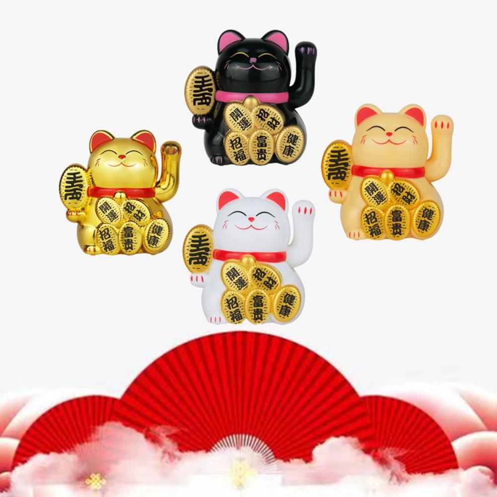 2inch Solar Car Waving Lucky Cat Bonsai Decoration Home Decoration Feng Shui Cat