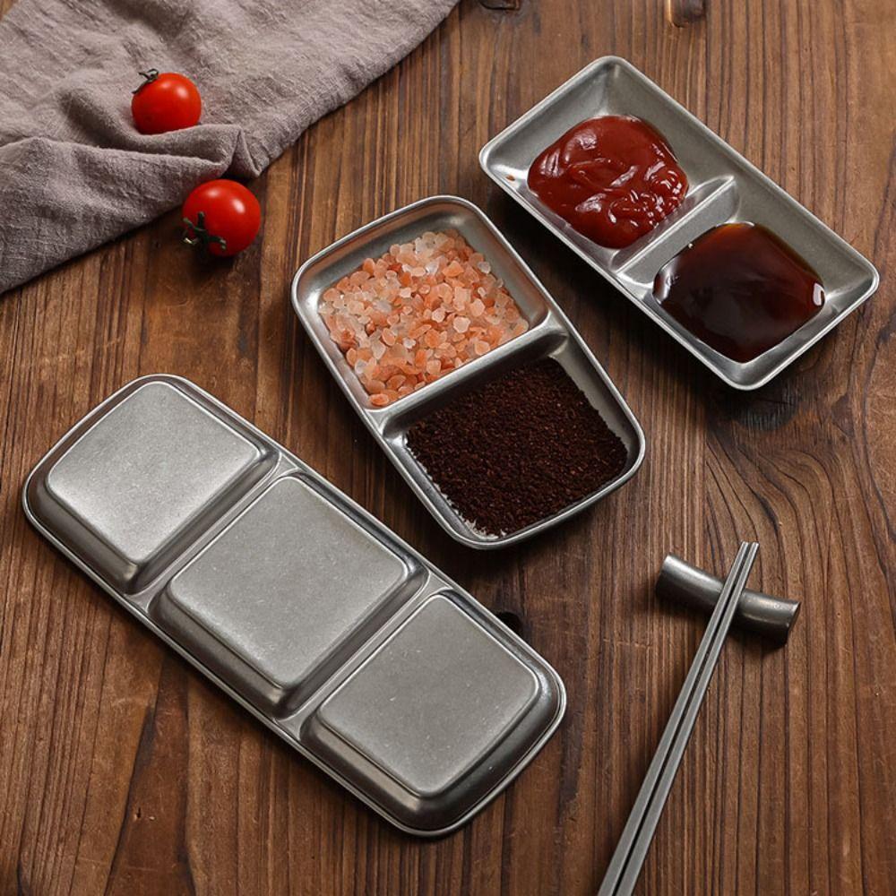 2 Stück Unregelmäßige Form Koreanische Soßenschale Industrieller Stil Gewürztablett Dip-Tablett Snack