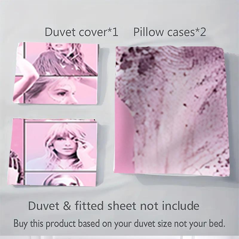 Set di biancheria da letto 3 pezzi Taylor Swift Album Lover Per tutte le taglie Nuovo Copriletto Stampato 3D Piumone Copripiumone Federa Decorazione Camera da Letto