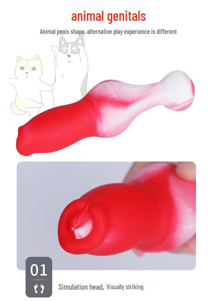 Soft Silicone Animal-Inspired Tail with Real Hair for Erotic Cosplay and Adult Play