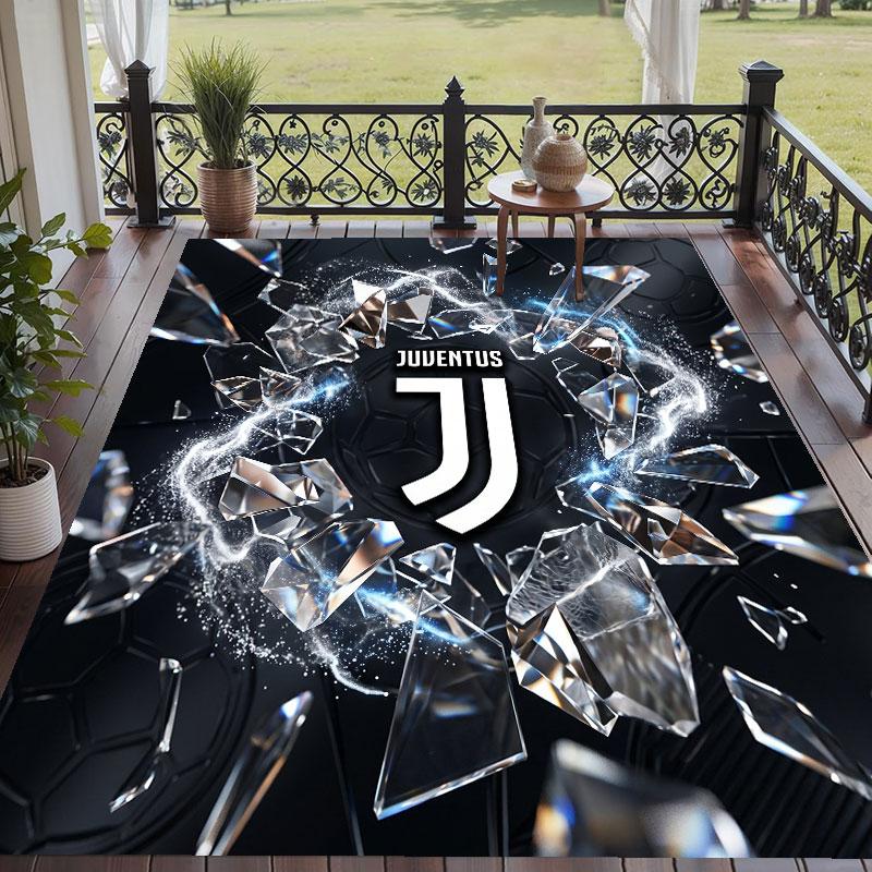 Soft Floor Carpet Juventus FC Pattern Area Rug Decorative Mat For Home Room Decoration