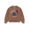MLB New York Yankees Letter Logo Print Loose Long Sleeve Baseball Jacket Unisex Jackets Brown 3AJP16016-50BGD