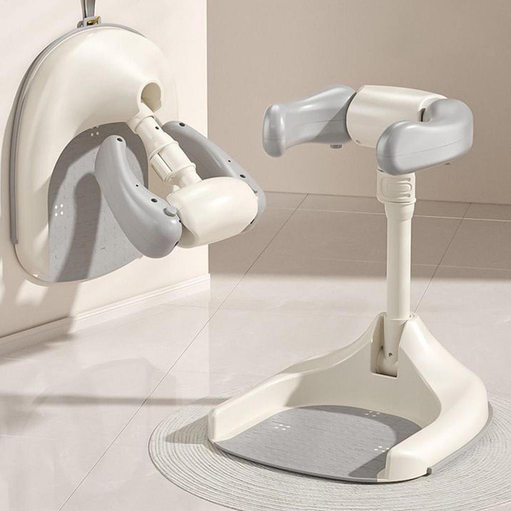 Adjustable Height Baby Shower Stand folding Baby Shower Rack Wash Seat Non-slip Bathing Device with Drainage Holes for Kids