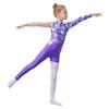 Girls Gymnastics Leotard Sparkly Rhinestone Invisible Zipper Printed Full Length Skating Jumpsuit