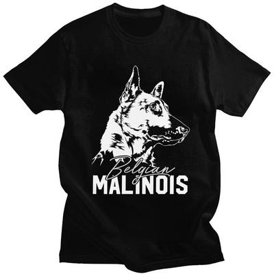 Custom Male Belgian Malinois Dog T Shirts Short Sleeves Cotton Tshirt Casual Mechelaar Shepherd Dog Tee Slim Fit Clothes