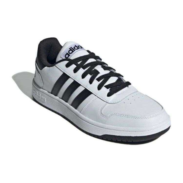 Adidas Neo Hoops 2.0 Synthetic Leather Versatile Non-Slip Durable Low-Top Lifestyle Casual Shoes Unisex Sneakers White Black JI2759