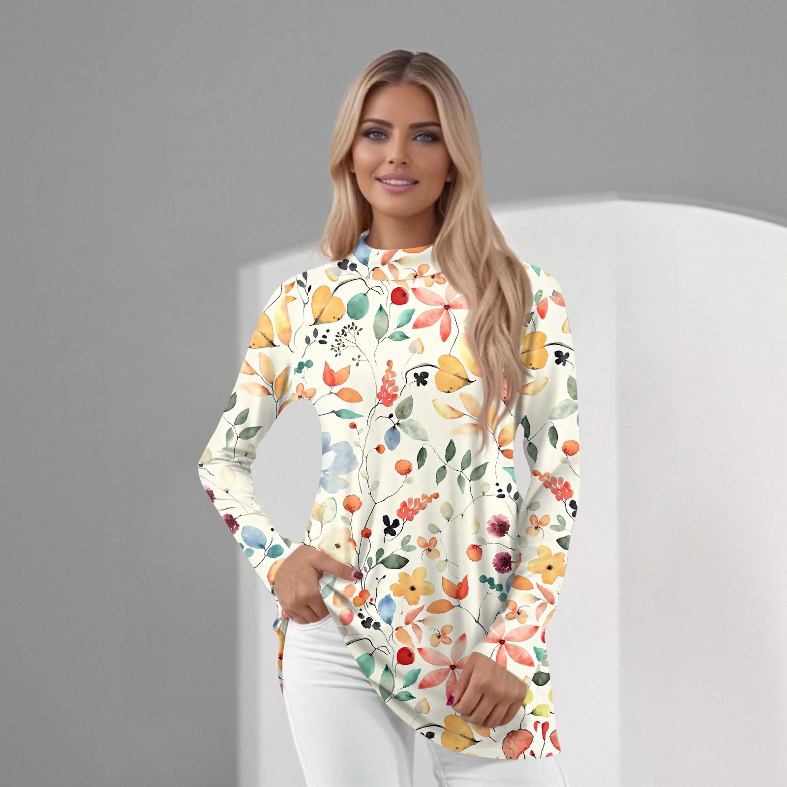 

Женский повседневный топ с длинным рукавом и средним воротником S золотой