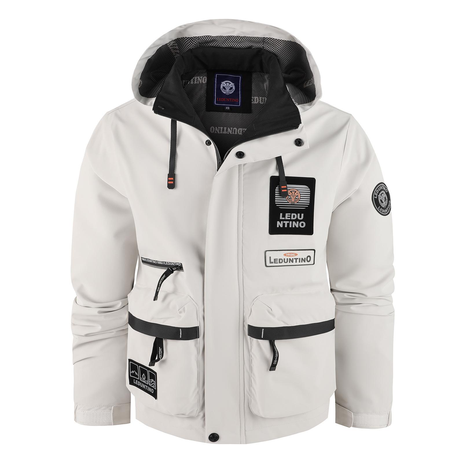 Мужская куртка-авиатор Новая куртка-рабочая с бейсбольным воротником Ветровка с капюшоном XS