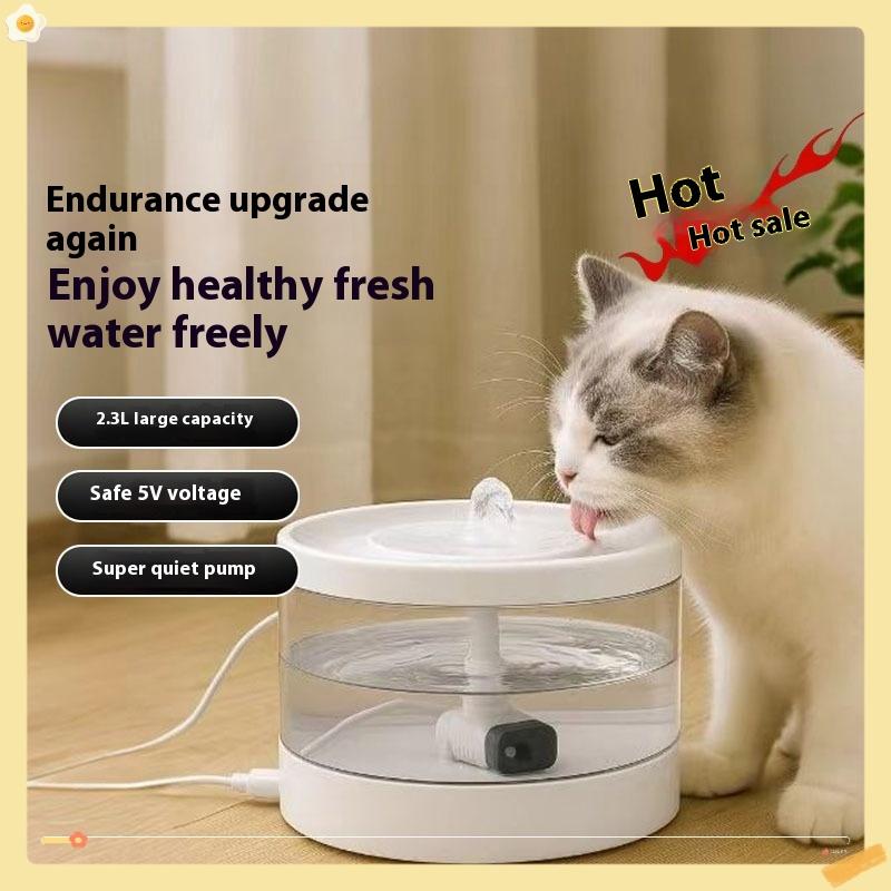USB Water Fountain Kitten Automatic Waterer Smart Anti-Spill Quiet Water Fountain For Cats Puppy Dogs Multi-Pet Home Travel