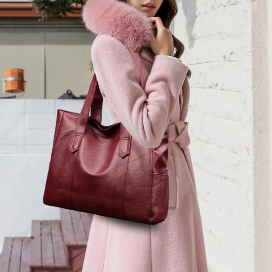 Damen Umhängetasche Kunstleder Tragetasche Große Kapazität Handtasche Pendeltasche für Wochenendausflug Party Shopping Tägliche Erledigungen