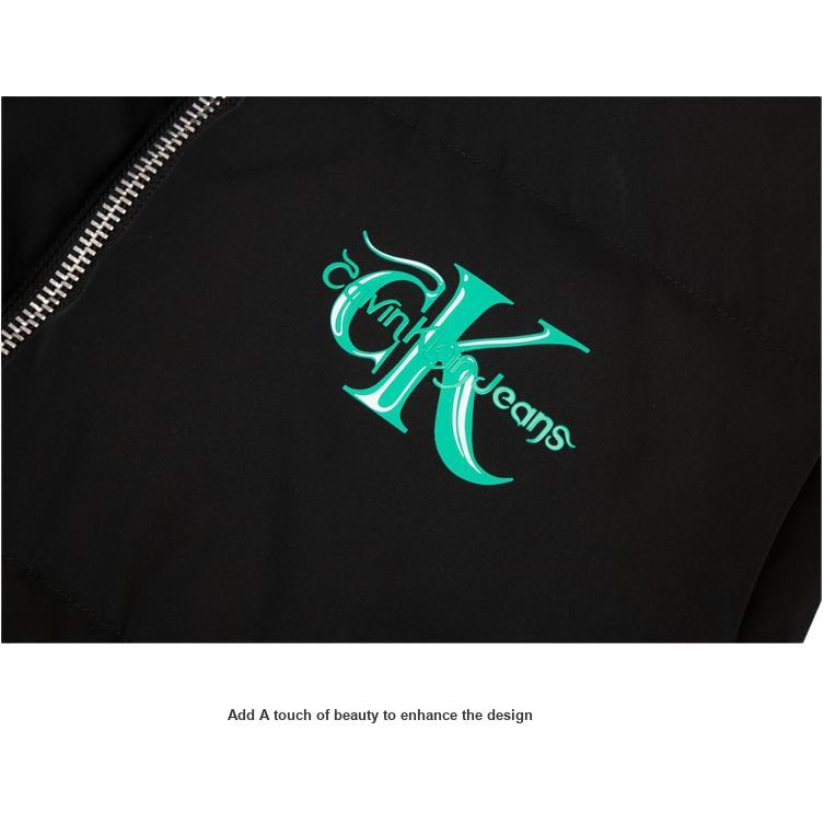 Calvin Klein Year Of The Dragon Spring Festival Collection New Year Embroidered Duck Down Hooded Vest Men Vests Space-Black J400359