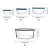 Stackable Food Storage Container Microwave Safe Borosilicate Glass Clear Leak Proof Multiple Capacity Option Ideal for Families