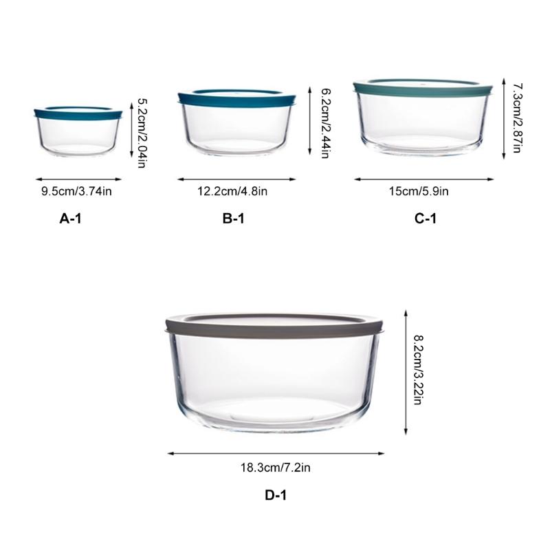 Stackable Food Storage Container Microwave Safe Borosilicate Glass Clear Leak Proof Multiple Capacity Option Ideal for Families