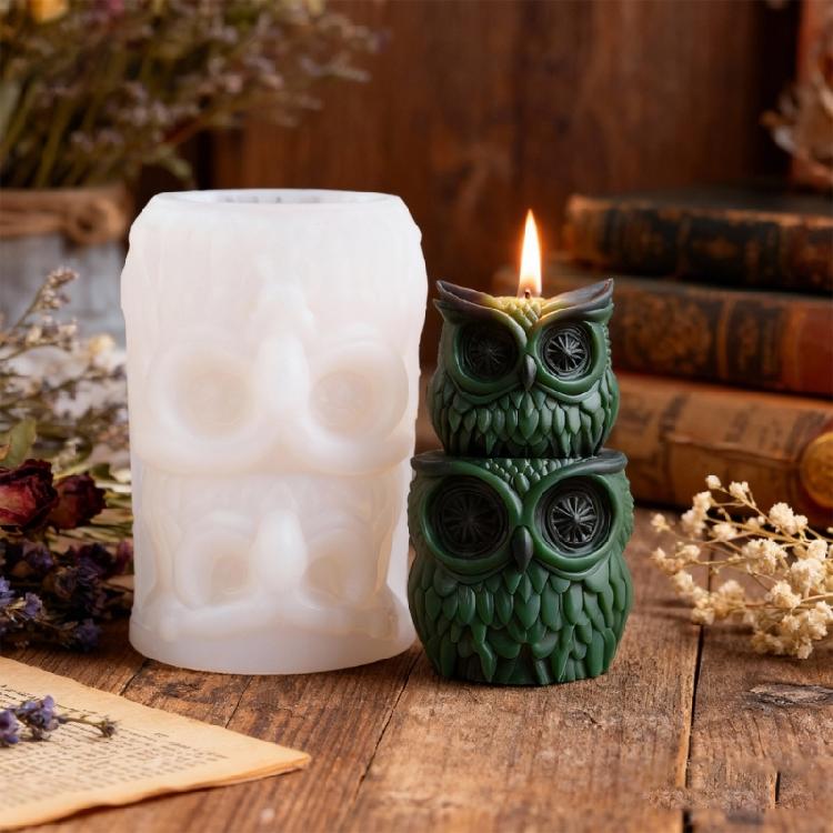 Layer Owl Candle Mold,Animal Candle Silicone Mold for Candle Making,DIYS Resin Crafts Mold for Aromatherapys Candle