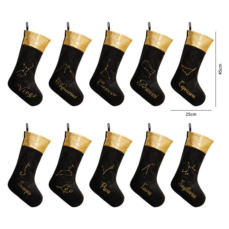 The Zodiac Pattern Socks For Christmas Festival Decoration Gift Cute Fashion