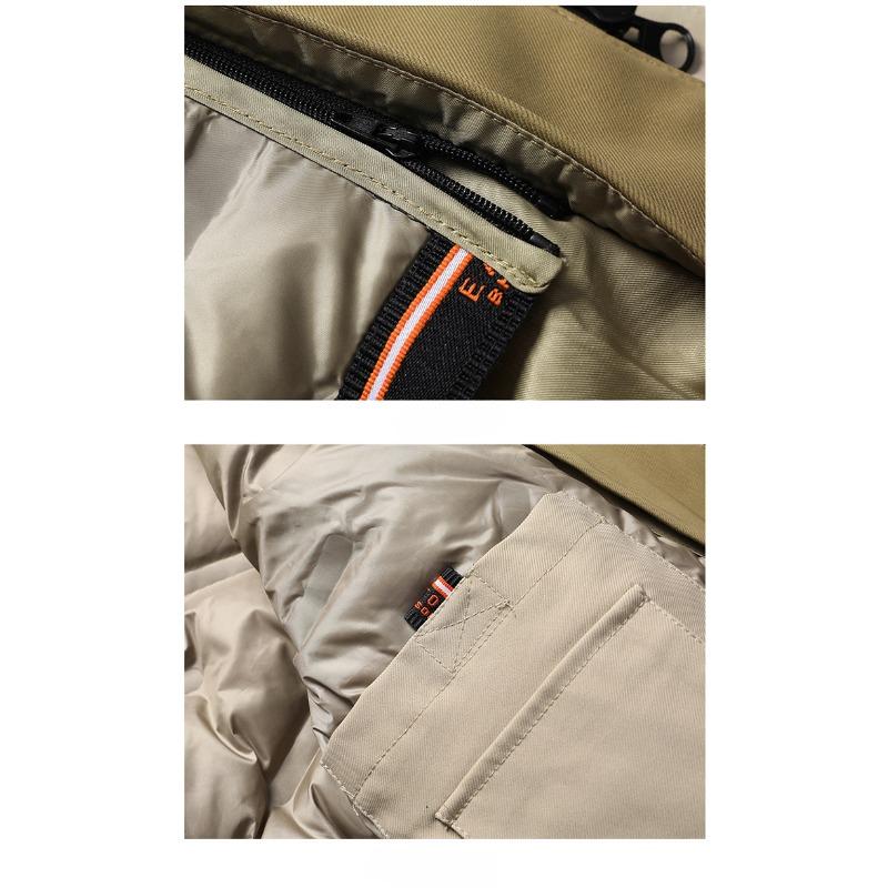 One-Wear Weiße Entendaunenjacke für Herren, herausnehmbares Innenfutter, einfache, lässige, warme Winterjacke für junge und mittlere Menschen