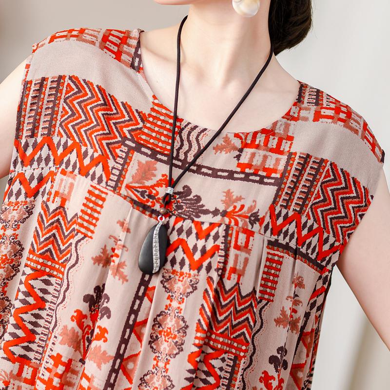 Rochie Vintage Vara Marime Plus Femeie Oversize Largi Fara Maneci Casual Elegant Rochii Lungi