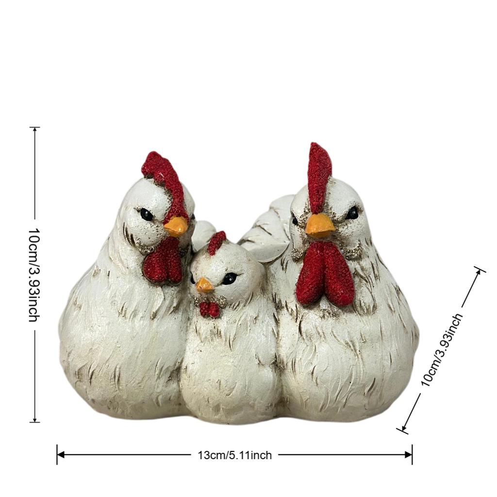 1PCAdorable ChickenFamily Resin Flower PotCreative Desktop Lawn Decor for Courtyard Terrace Garden Balcony Landscape Arrangement