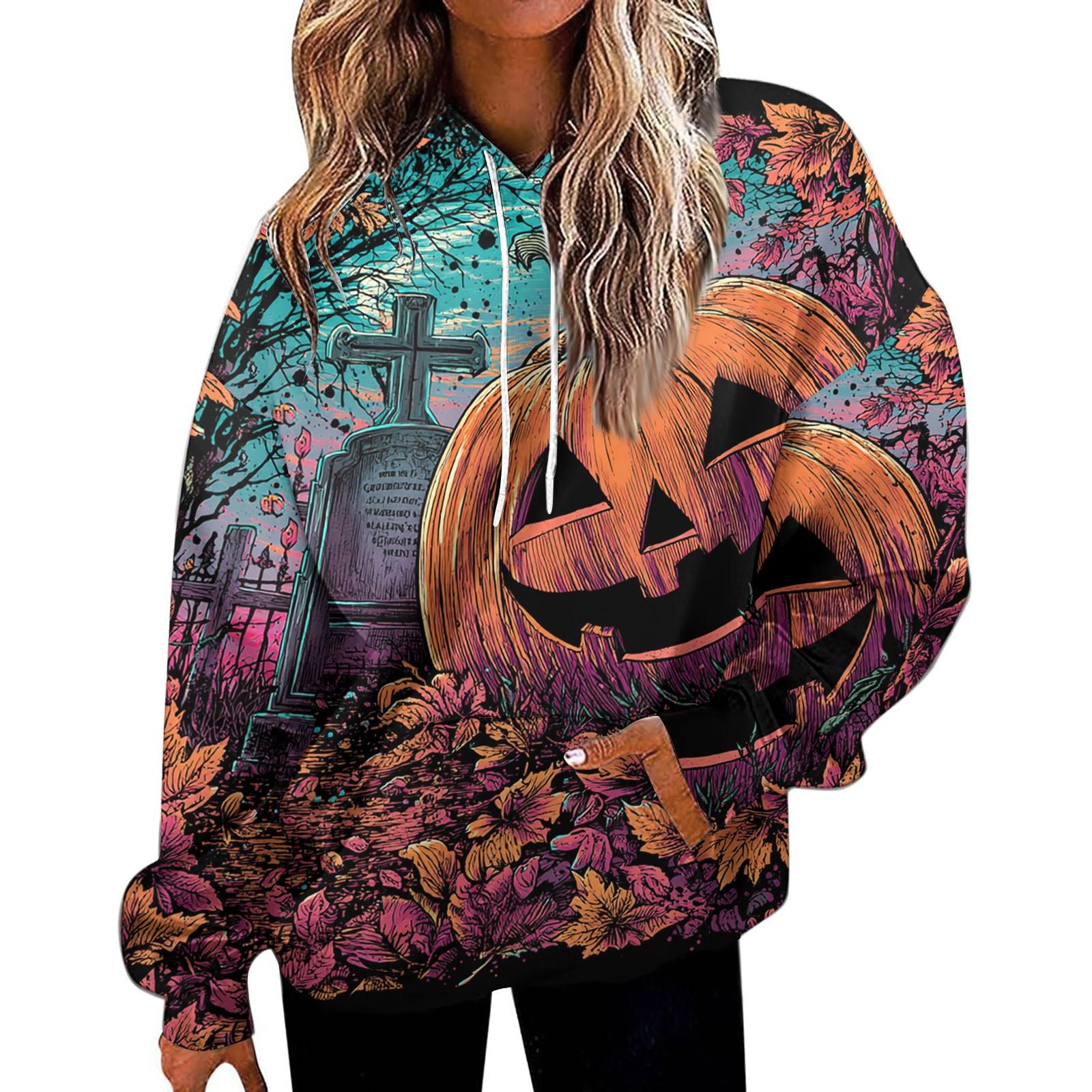 

Женская модная толстовка с принтом, повседневная толстовка с капюшоном и карманами XL циан