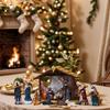 Nativity Set Christmas Manger Decoration Space Saving Christmas Manger Nativity Figurine Set For Windowsill Mantle Fireplace