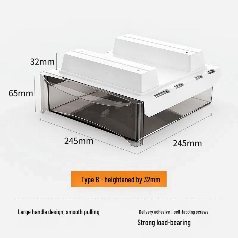 Adjustable Under-Desk Drawer: No Nails, No Drilling, Invisible Storage for Home or Office