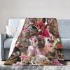 Funny Monkey Cartoon Blanket Multi-size Soft and Lightweight  Throw Blankets for Couch Sofa and Bed