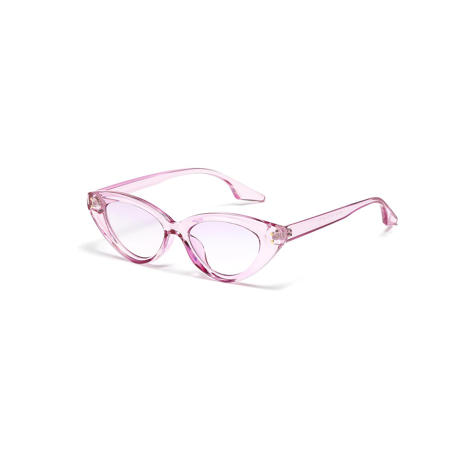 

Солнцезащитные очки «кошачий глаз» с маленькой оправой, женские ретро очки с заклепками, популярные очки для мужчин светло-фиолетовый