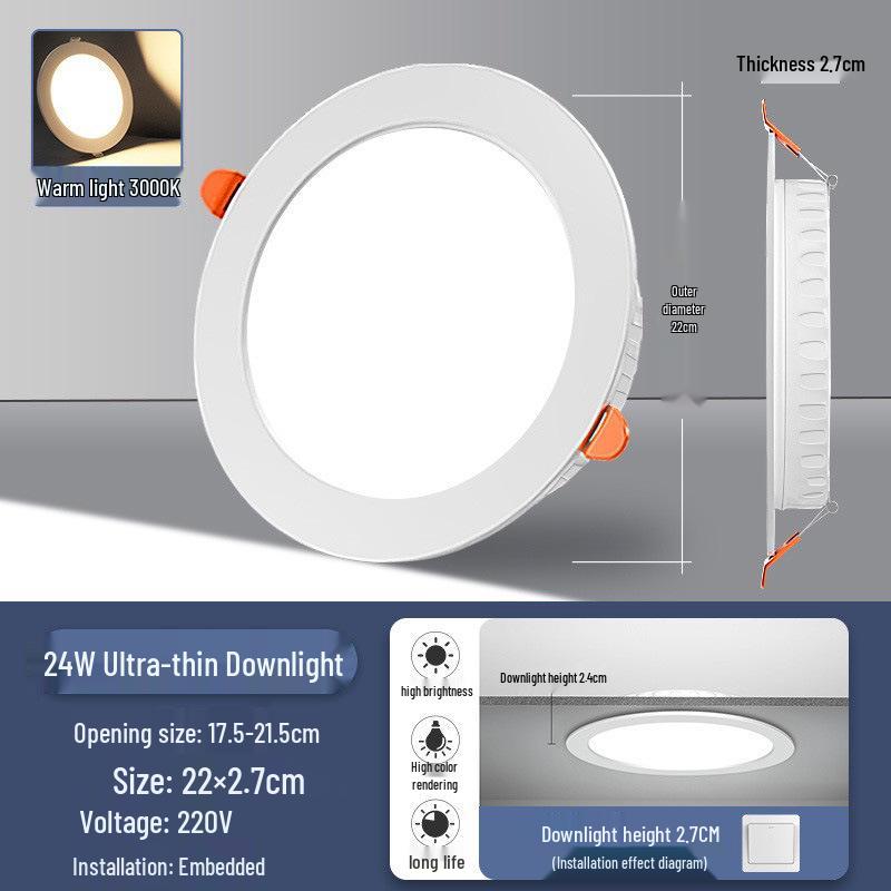 Ultra-thin LED Recessed Downlight for Commercial Ceilings