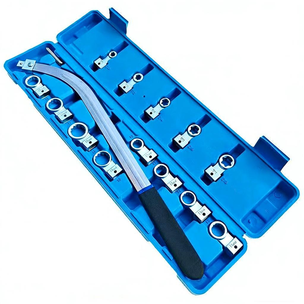 Automobile Engine Belt Adjustment Wrench 15-Piece Set Pulley Special Tools Idler Belt Tension Wrench for Vehicle Maintenance