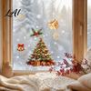Santa Claus Wall Stickers Christmas Window Cling Santa/Snowman/House/ Tree Patterns Print Waterproof Winter Wonderland Ornaments PVC Decorative