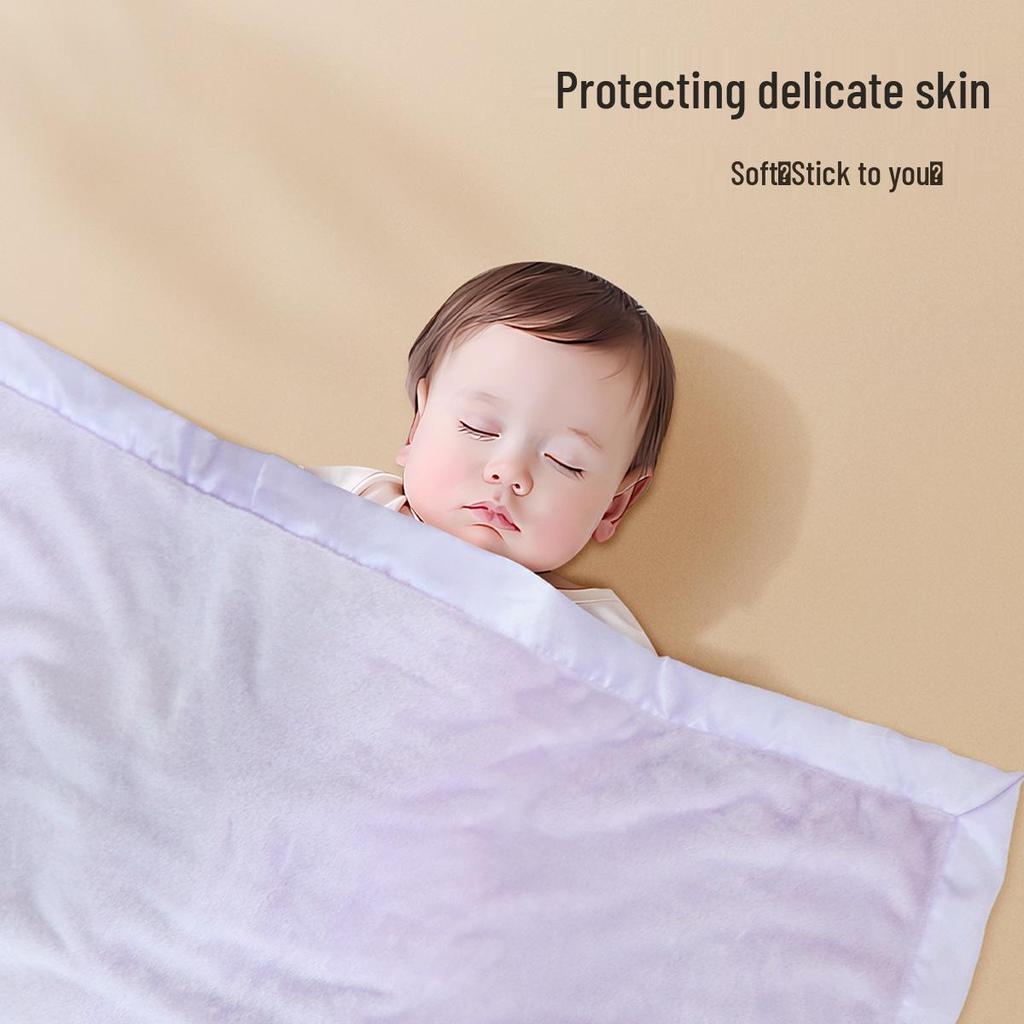 Coperta in Flanella con Bordo in Raso per Neonati e Bambini Piccoli