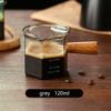 120ml Glas Espresso Messbecher mit Holzgriff Sechseck Milchkännchen Kaffeezubehör Saucenbecher Servierkännchen