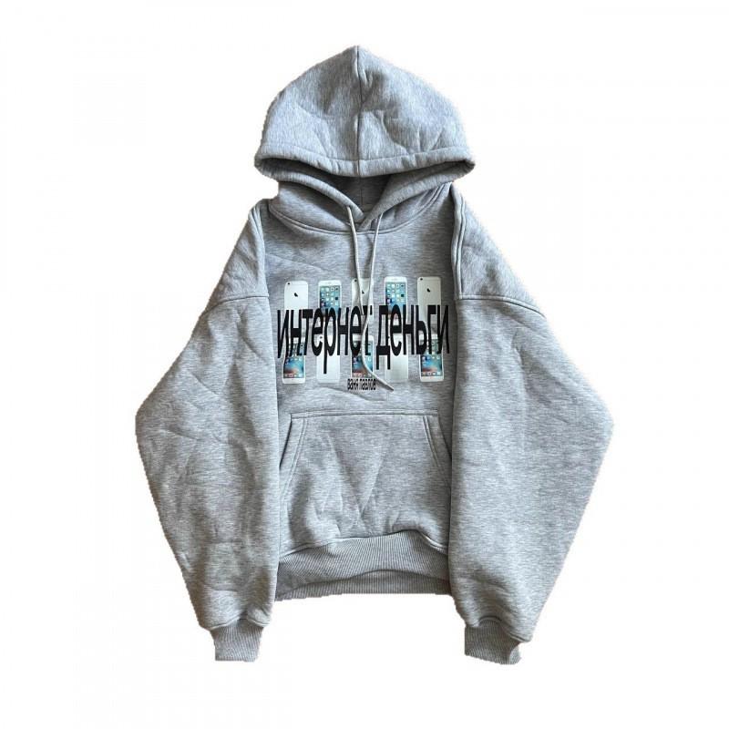 Felpa con cappuccio e maniche lunghe con stampa grafica Y2K Streetwear Vestibilità oversize Top casual da donna