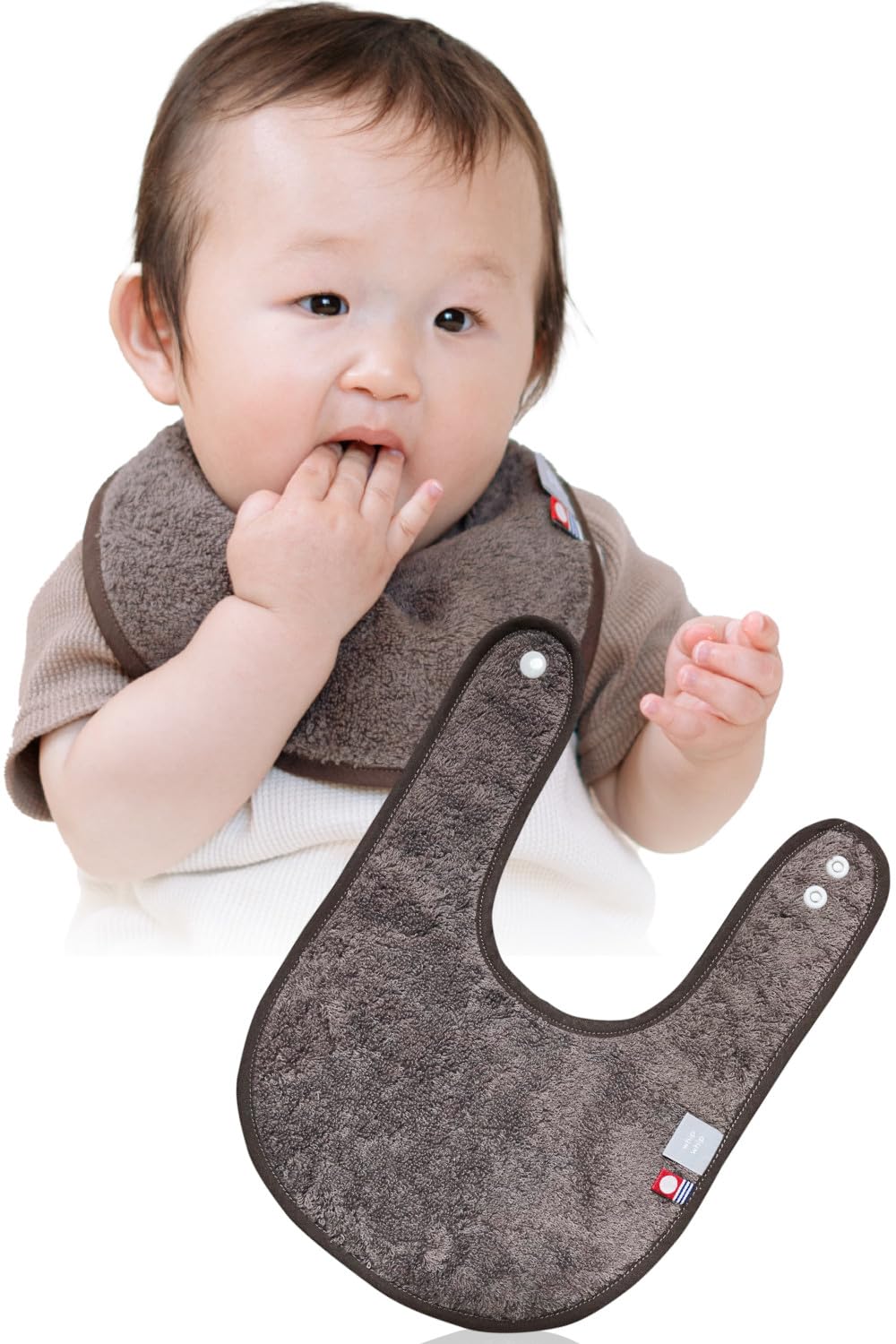 

Imabari Towel whipwhip Solid Baby Boy or Girl Bib, Color, Gift, (1, Brown)