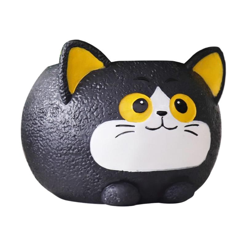 Black Cats Design Resin Flower Pot With Drainage Hole For Succulents Indoor Plant Small Planter Home Garden Decoration