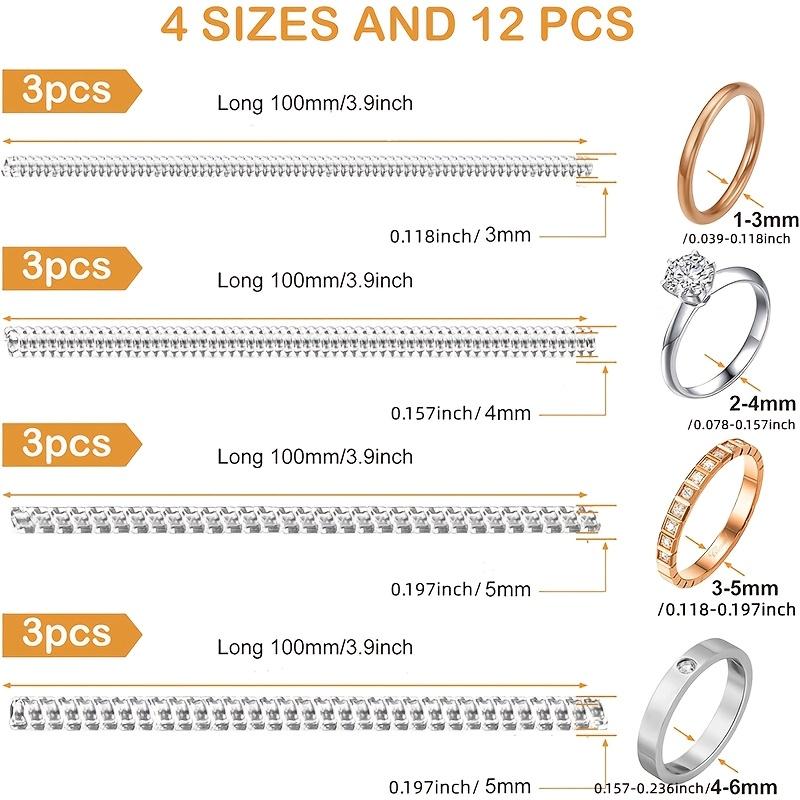 12pcs A Pack of 4 Sizes Ring Adjusters Transparent Spring Rope