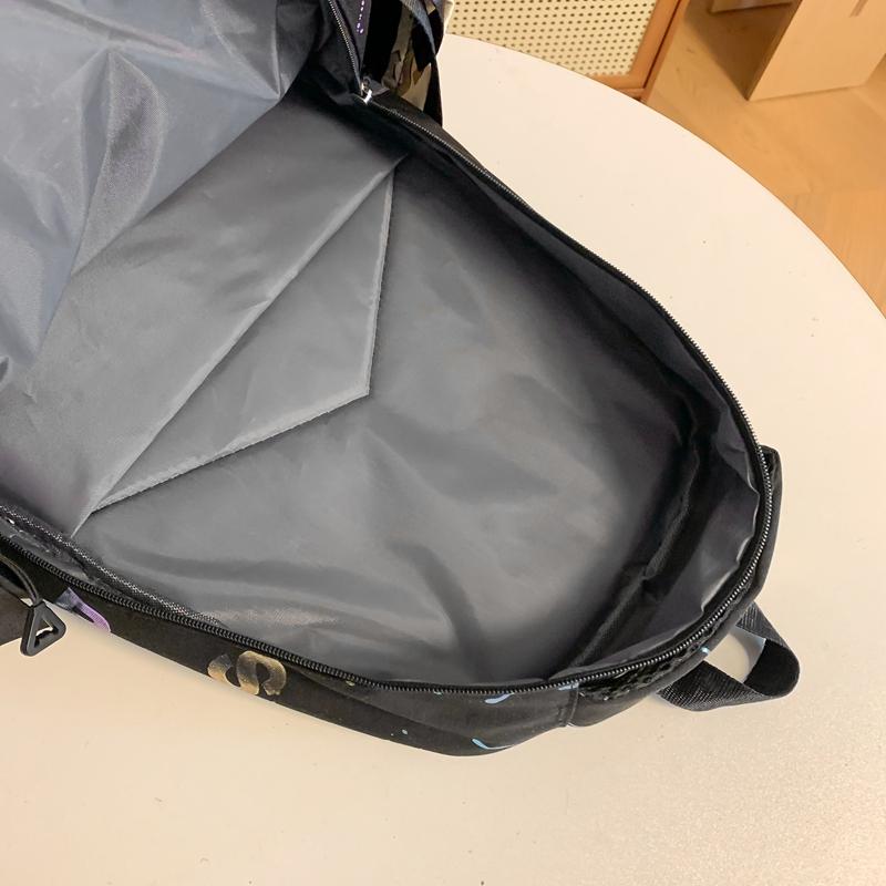 Female Large-Capacity Backpack Letter Print Students High School Schoolbag