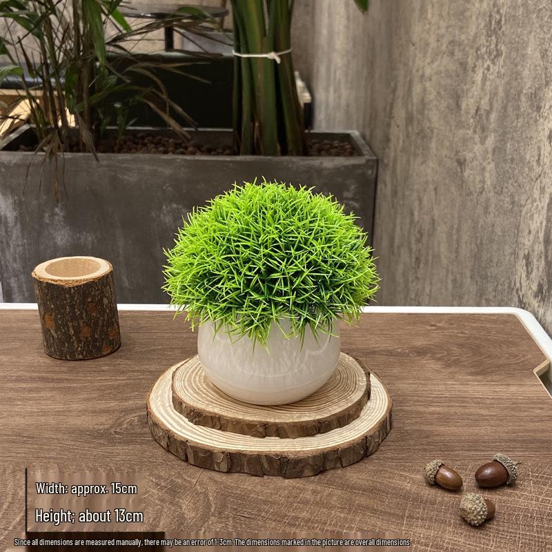 Home Homestay Ornaments: Mini Potted Green Plant for Office Conference Room Decor