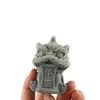 Artwork Awakening Lion Ornament 3D Lion Mascot Statue Cute Chinese Stone Lion Ornament  Tea Pet