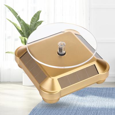 Solar Rotating Display Stand 360 Degrees Dual Use Stable Automatic Turntable for Showcase