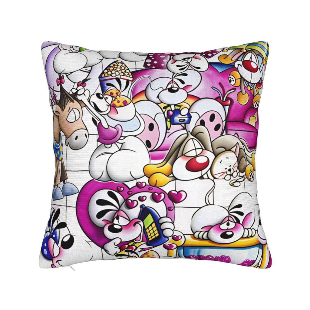 Diddl and Diddlina Pillow Cover Square Pillow Case Cushion Cover Kawaii Graphic Pillowcases For Office Car Home Decorative