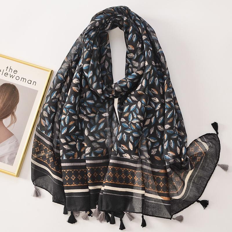 Herbst Neue Mode Böhmisch Süß Floral Quaste Viskose Schal Tuch Dame Hohe Qualität Wickel Pashmina Stola Bufandas Muslimischer Hijab